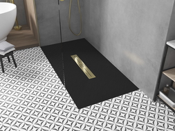 Mexen Toro obdélníkový sprchový kout SMC 180 x 80 cm, černý, krytka zlatá - 43708018-G