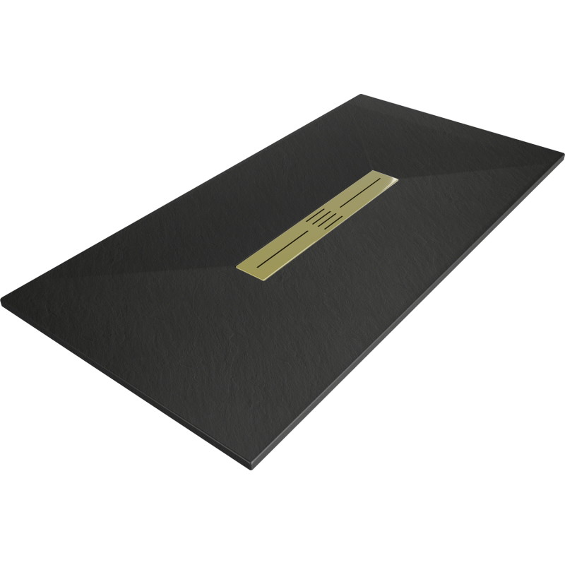 Mexen Toro obdélníkový sprchový kout SMC 170 x 90 cm, černý, mřížka zlatá - 43709017-G