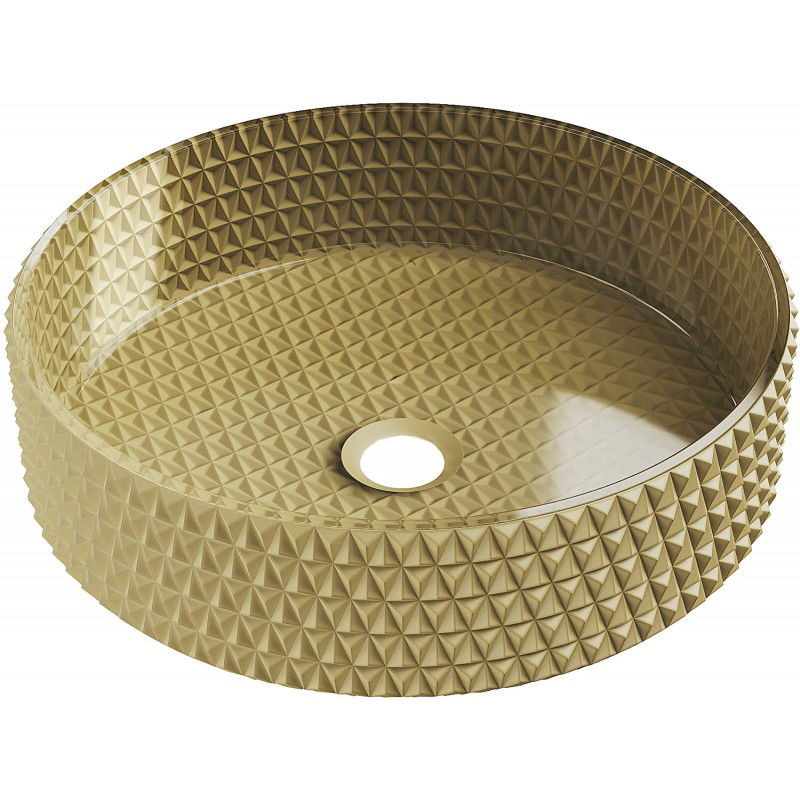 Mexen Aura skleněné umyvadlo na desku 39 x 39 cm, zlaté - 24013950