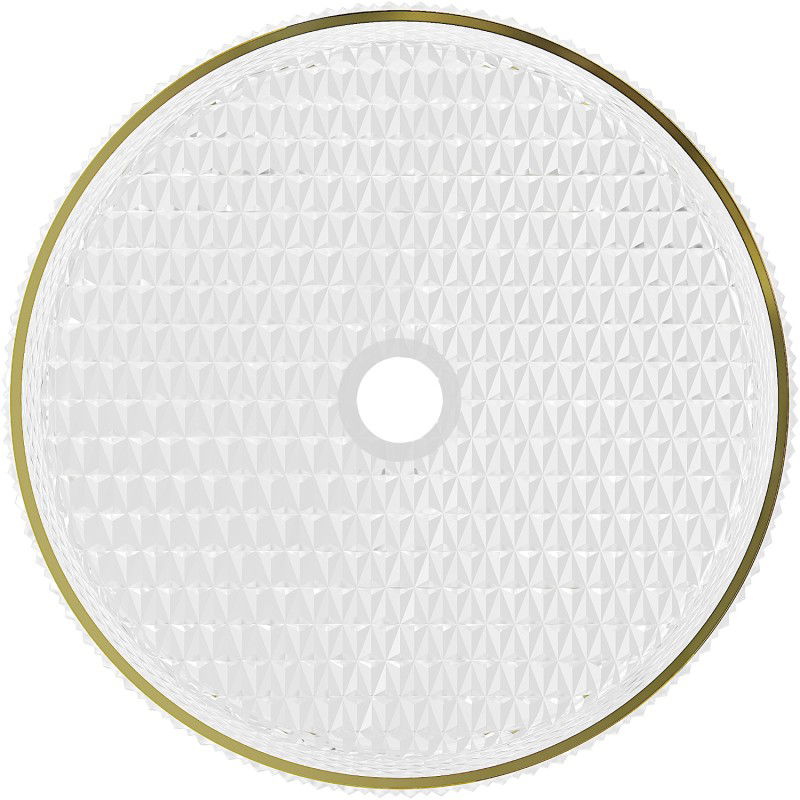 Mexen Aura skleněné umyvadlo na desku 39 x 39 cm, transparentní/zlatá - 24013905