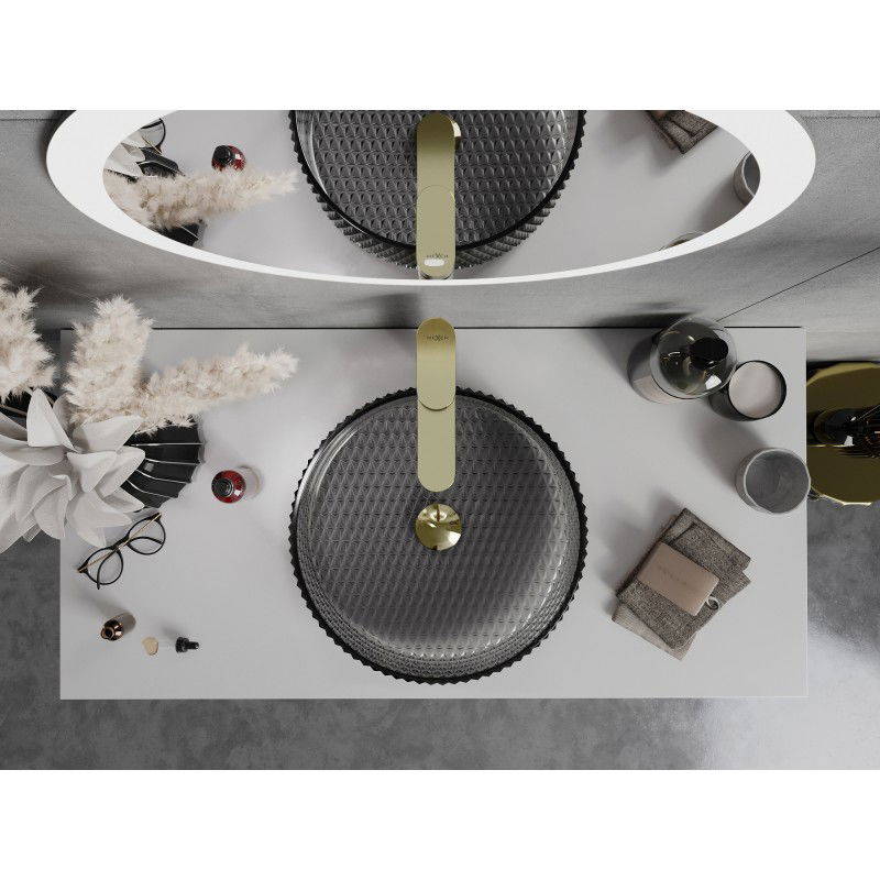 Mexen Aura skleněné umyvadlo na desku 39 x 39 cm, černé - 24013970