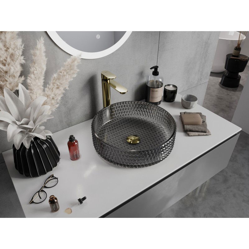 Mexen Aura skleněné umyvadlo na desku 39 x 39 cm, černé - 24013970