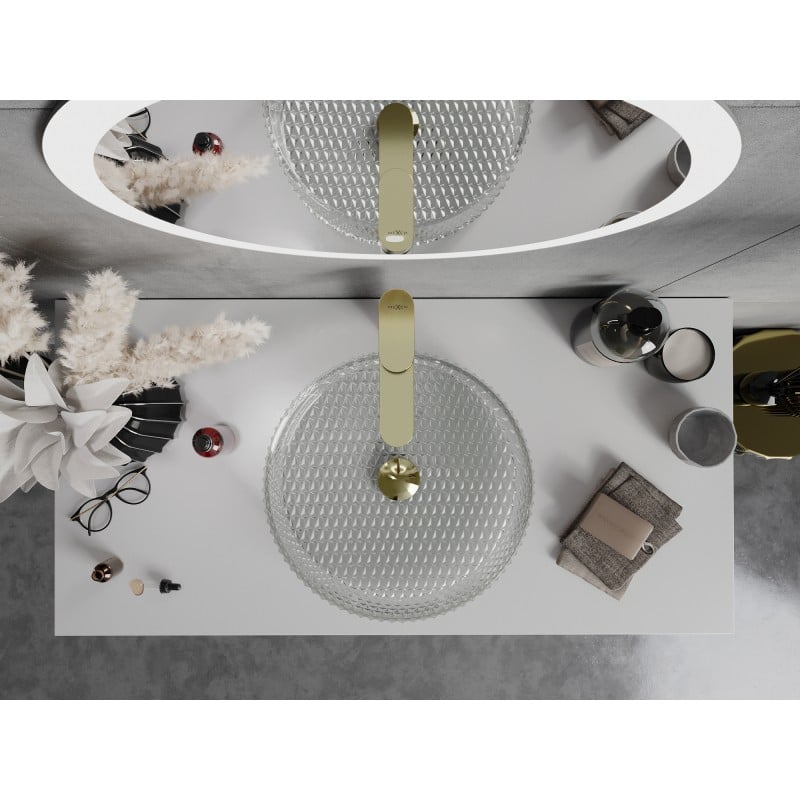 Mexen Aura skleněné umyvadlo na desku 39 x 39 cm, transparentní - 24013900