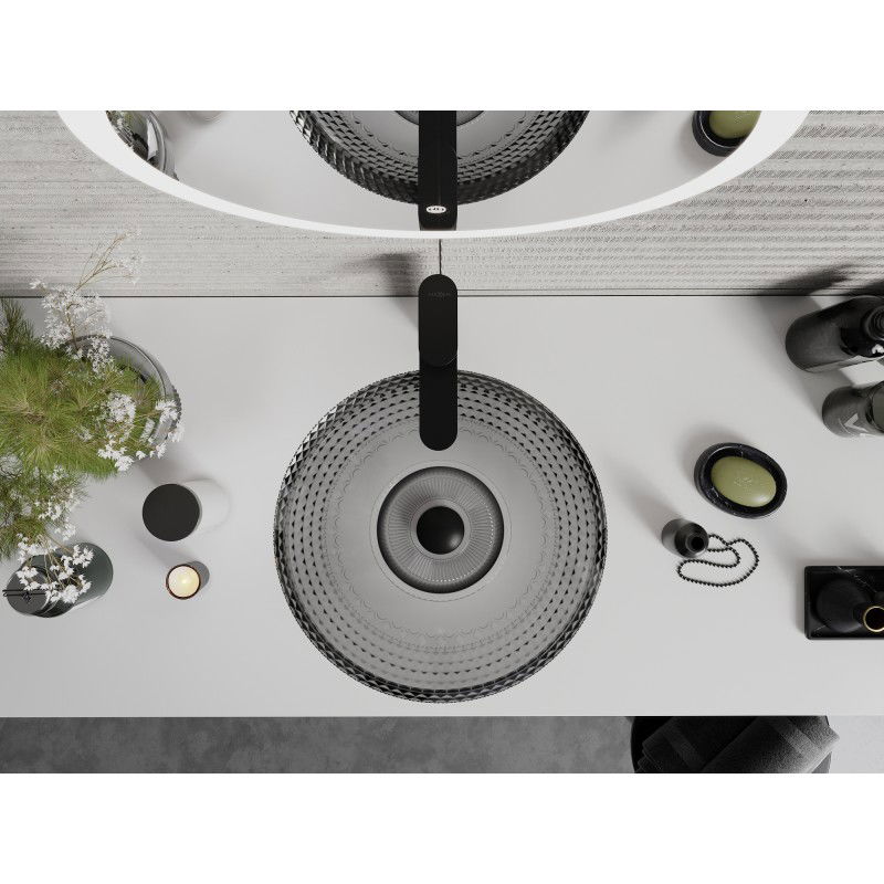 Mexen Heba skleněné umyvadlo na desku 45 x 45 cm, černé - 24064570