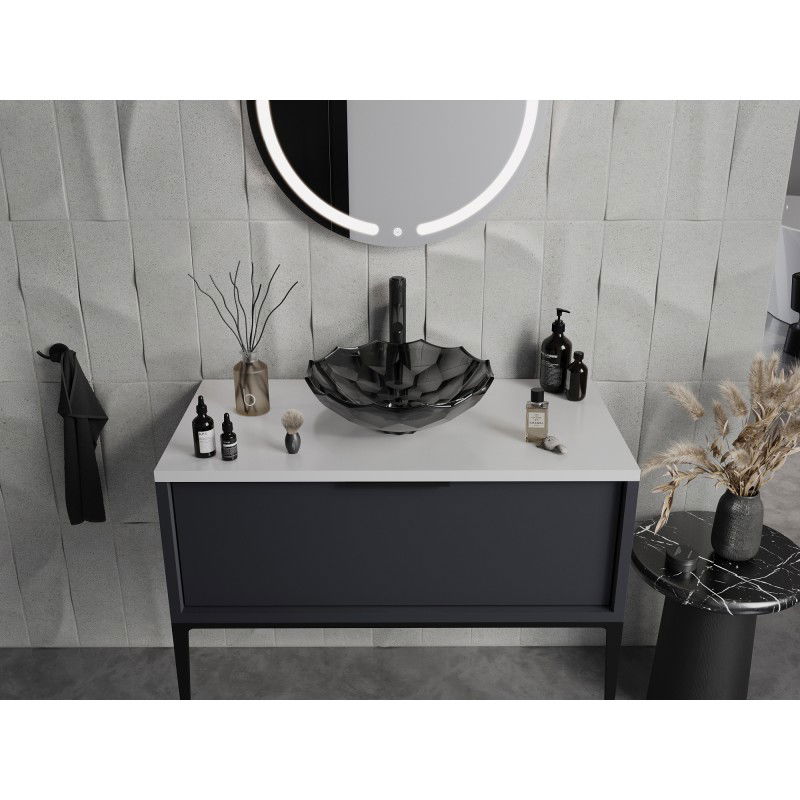 Mexen Inga skleněné umyvadlo na desku 44 x 44 cm, černé - 24074470