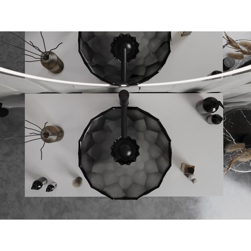 Mexen Inga skleněné umyvadlo na desku 44 x 44 cm, černé - 24074470