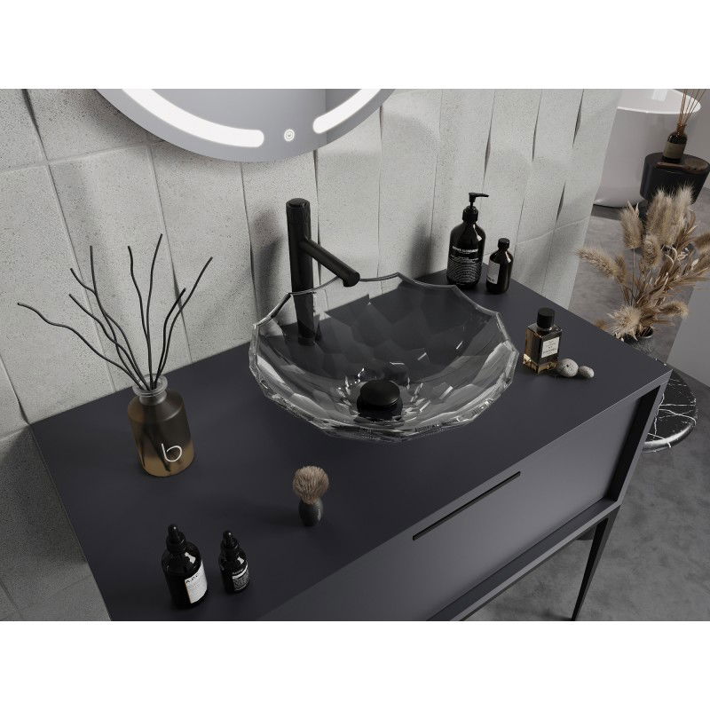 Mexen Inga skleněné umyvadlo na desku 44 x 44 cm, transparentní - 24074400