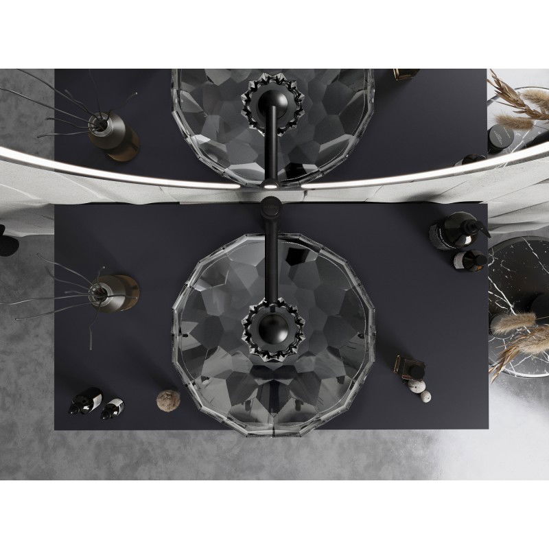 Mexen Inga skleněné umyvadlo na desku 44 x 44 cm, transparentní - 24074400