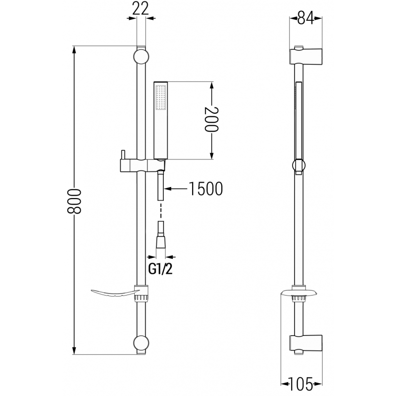 Mexen Alfa DF02 koupelnový set, zlatý - 745703DF02-50