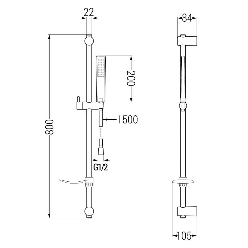 Mexen Alfa DF72 sprchová souprava, chrom - 745704DF72-00