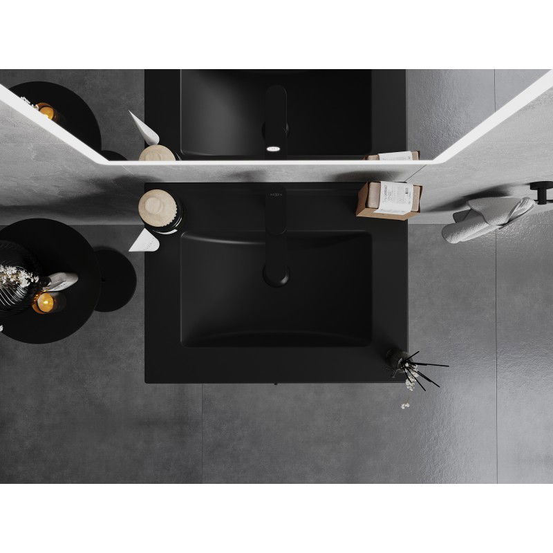Mexen Atena umyvadlo zapuštěné do desky 61 x 46 cm, černá matná - 25016070