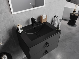 Mexen Atena umyvadlo zapuštěné do desky 61 x 46 cm, černá matná - 25016070