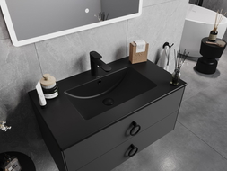 Mexen Atena umyvadlo zapuštěné do desky 81 x 46 cm, černá mat - 25018070