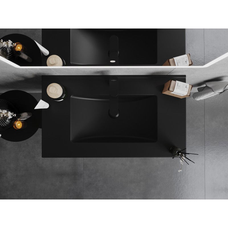 Mexen Atena umyvadlo zapuštěné do desky 81 x 46 cm, černá mat - 25018070