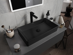 Mexen Nadia umyvadlo na desku 62 x 35 cm, černá mat - 21616085