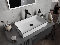 Mexen Nadia umyvadlo na desku 62 x 35 cm, bílá/černá - 21616007