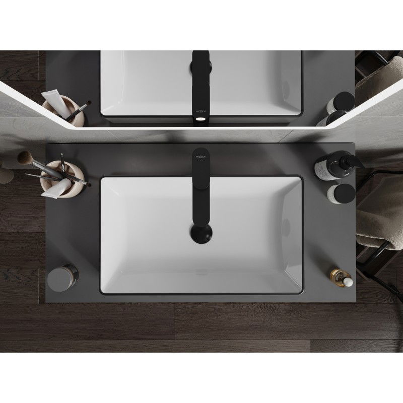 Mexen Nadia umyvadlo na desku 62 x 35 cm, bílá/černá - 21616007