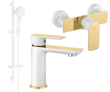Mexen Alfa DQ40 sprchová sada, bílá/zlatá - 745704DQ40-25