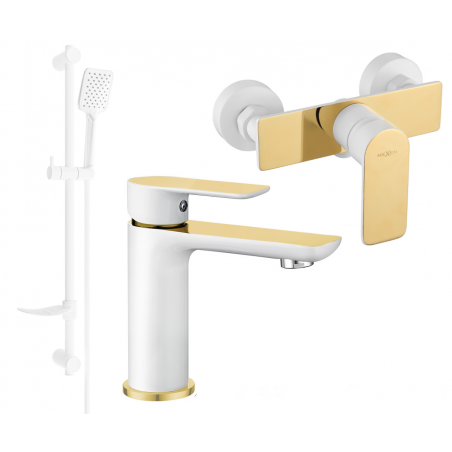 Mexen Alfa DF62 sprchová sada, bílá/zlatá - 745704DF62-25