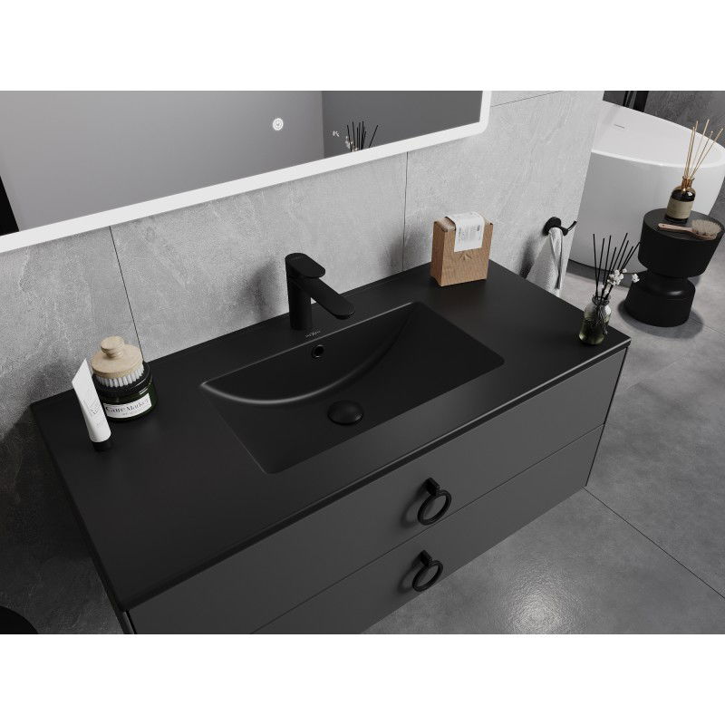 Mexen Atena umyvadlo zapuštěné do desky 101 x 46 cm, černá mat - 25011070