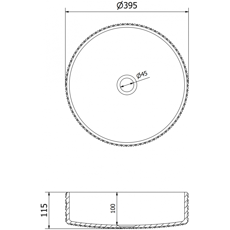 Mexen Aura skleněné umyvadlo na desku 39 x 39 cm, transparentní - 24013900