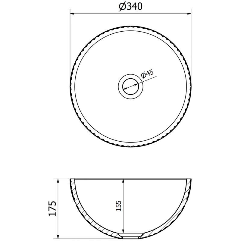 Mexen Dora skleněné umyvadlo na desku 34 x 34 cm, transparentní - 24113400
