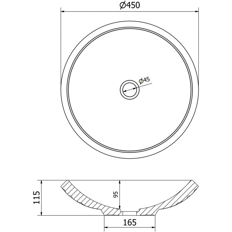 Mexen Heba skleněné umyvadlo na desku 45 x 45 cm, černé - 24064570