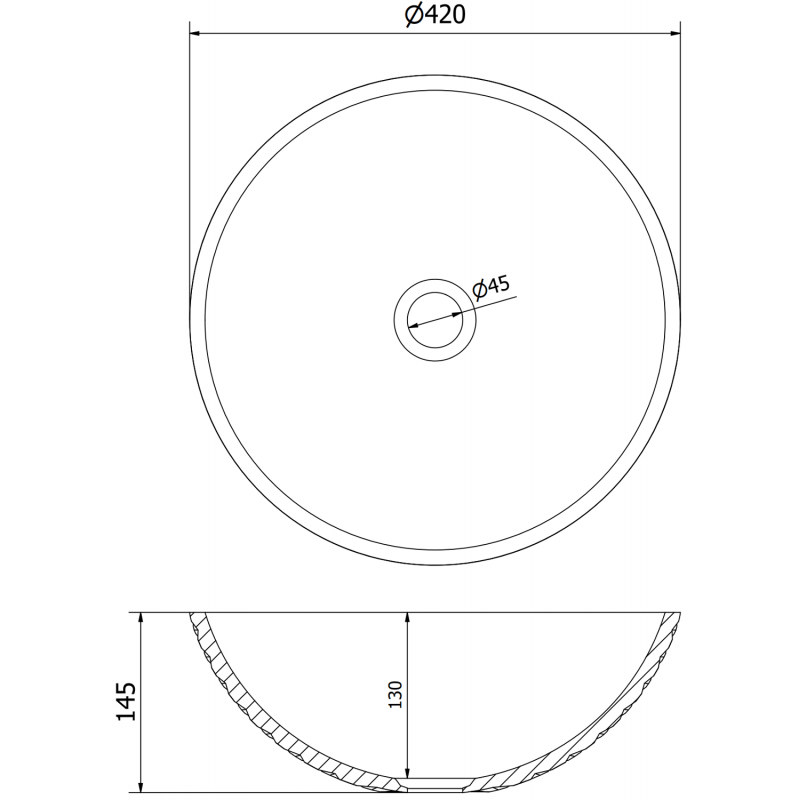 Mexen Olza skleněné umyvadlo na desku 42 x 42 cm, transparentní - 24094200
