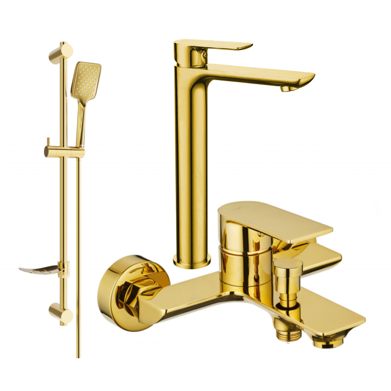 Mexen Alfa DF62 sada do vany, zlatá - 745713DF62-50