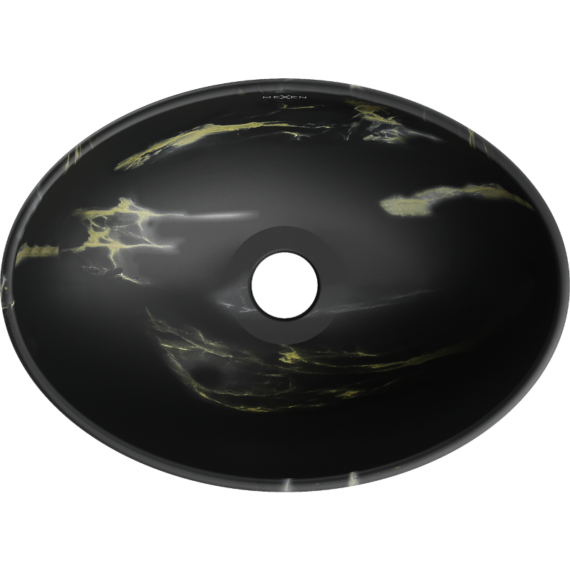 Mexen Elza umyvadlo na desku 40 x 33 cm, černý kámen - 21014084
