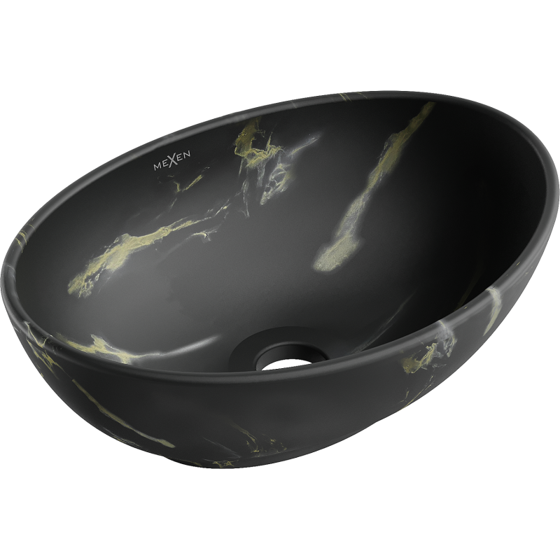 Mexen Elza umyvadlo na desku 40 x 33 cm, černý kámen - 21014084