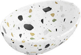 Mexen Elza umývadlo na desku 40 x 33 cm, bílý kámen terrazzo - 21014083