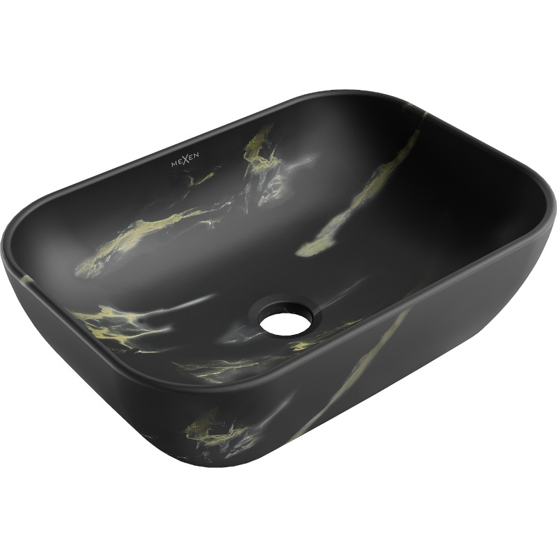 Mexen Rita umyvadlo na pracovní desku 45 x 32 cm, černý kámen - 21084588