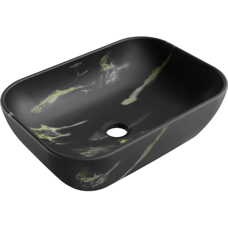 Mexen Rita umyvadlo na pracovní desku 45 x 32 cm, černý kámen - 21084588