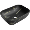 Mexen Rita umyvadlo na pracovní desku 45 x 32 cm, černý kámen - 21084588