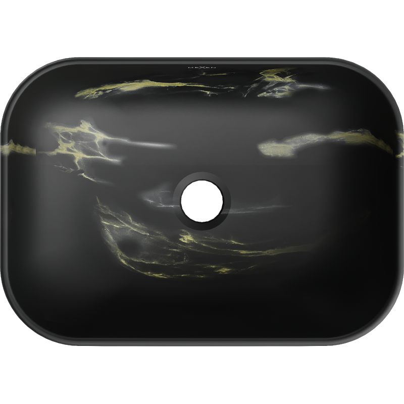 Mexen Rita umyvadlo na pracovní desku 45 x 32 cm, černý kámen - 21084588