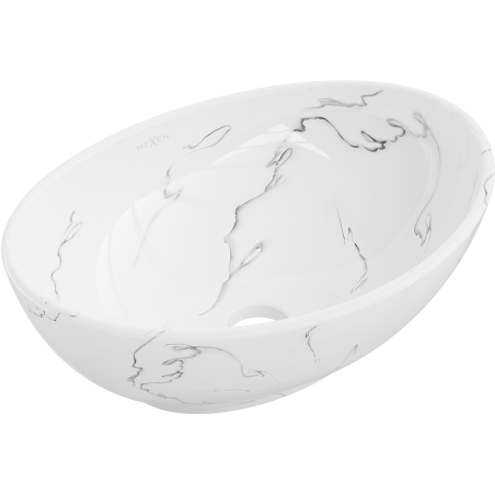 Mexen Elza umyvadlo na desku 40 x 33 cm, bílý kámen - 21014081