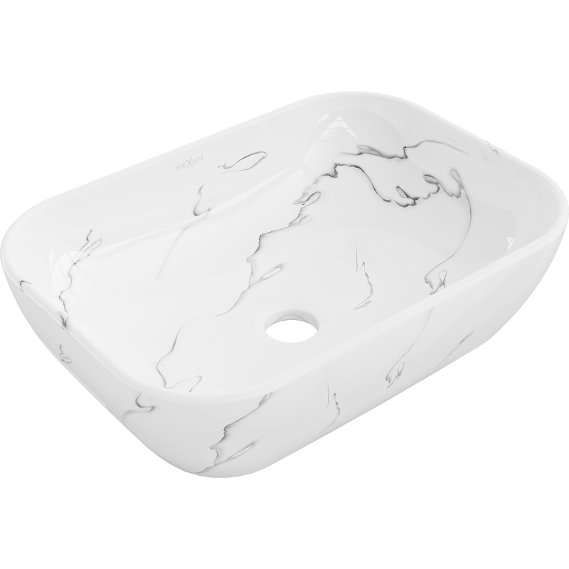 Mexen Rita umyvadlo na desku 45 x 32 cm, bílý kámen - 21084583