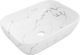 Mexen Rita umyvadlo na desku 45 x 32 cm, bílý kámen - 21084583