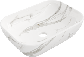 Mexen Rita umyvadlo na desku 45 x 32 cm, bílý kámen - 21084584