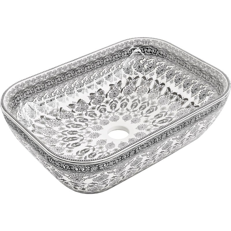 Mexen Rita umyvadlo na desku 45 x 32 cm, bílá/černý vzor - 21084586