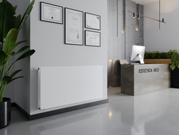 Mexen CVHF20 Hygiene Flat deskový radiátor 400 x 1400 mm, spodní připojení, 1007 W, bílý - W620HF-040-140-00