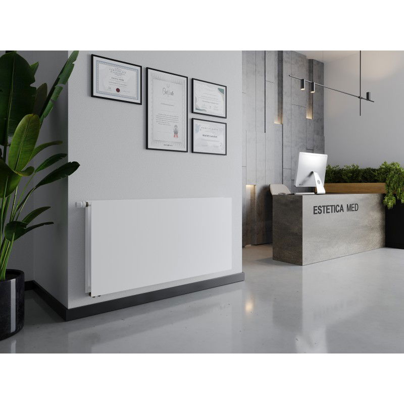 Mexen CVHF20 Hygiene Flat deskový radiátor 400 x 1500 mm, spodní připojení, 1079 W, bílý - W620HF-040-150-00