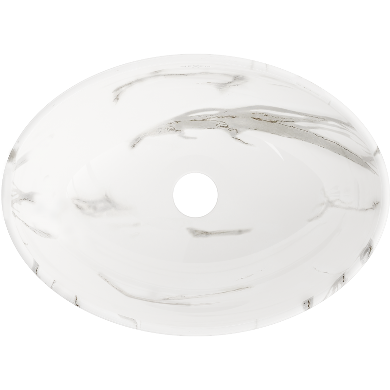 Mexen Elza umyvadlo na desku 40 x 33 cm, bílý kámen - 21014082