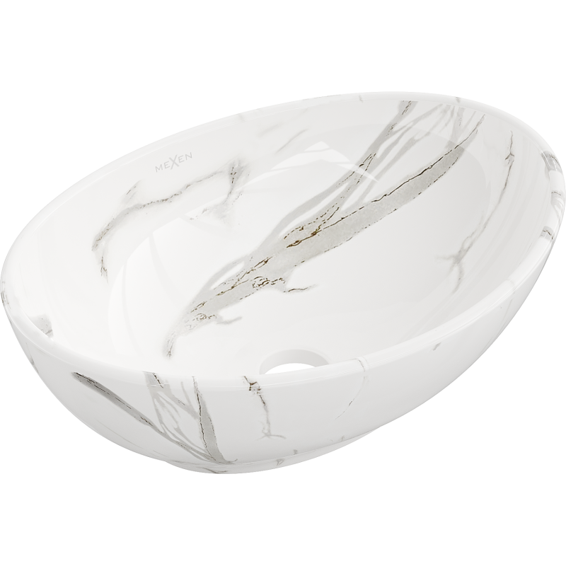Mexen Elza umyvadlo na desku 40 x 33 cm, bílý kámen - 21014082
