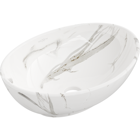 Mexen Elza umyvadlo na desku 40 x 33 cm, bílý kámen - 21014082