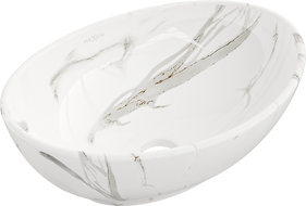 Mexen Elza umyvadlo na desku 40 x 33 cm, bílý kámen - 21014082