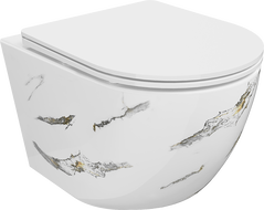 Mexen Lena WC mísa Rimless s pomalu sklápěcím slim sedátkem, duroplast, bílý kámen - 30224091