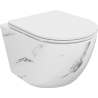 Mexen Lena WC mísa Rimless se sedátkem slim s pomalým zavíráním, duroplast, bílý kámen - 30224092