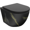 Mexen Lena WC mísa Rimless s pomalu sklápějícím sedátkem slim, duroplast, černý kámen - 30224098